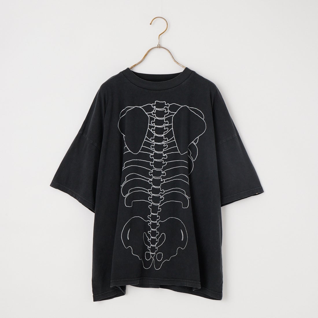 REMI RELIEF [レミレリーフ] 別注 SP加工ビッグプリントTシャツ BONE [RN27353166-JF] BLACK