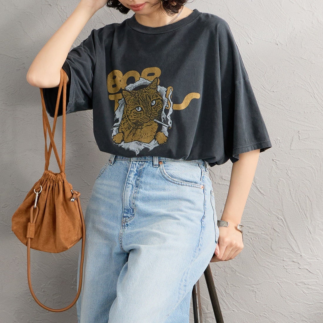 BLACK&&モデル身長：162cm 着用サイズ：F&&