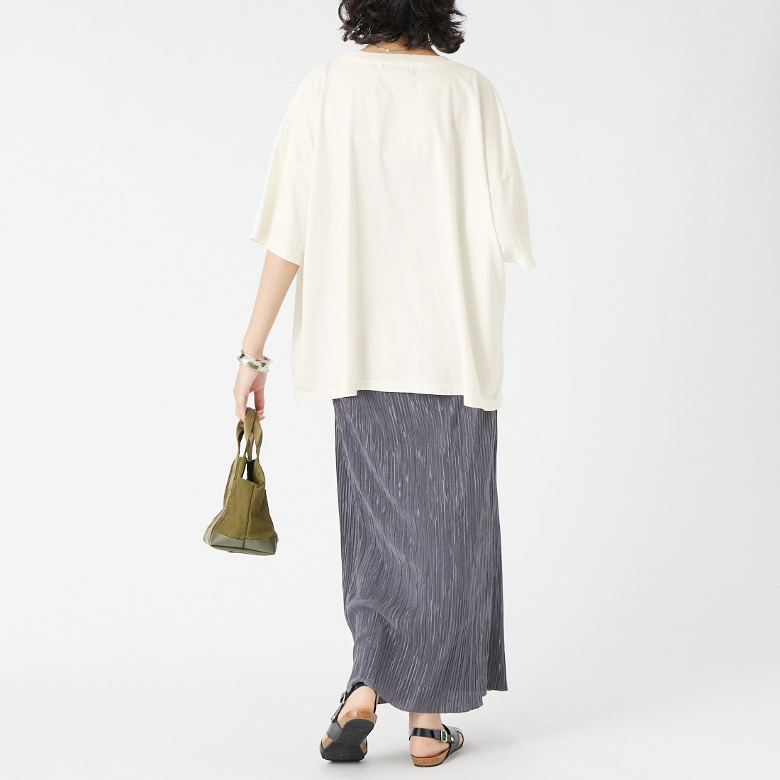 REMI RELIEF [レミレリーフ] 別注 SP加工ビッグプリントTシャツ SAVE YOUR SOUL [RN30389151-JF] OFF WHITE &&モデル身長：162cm 着用サイズ：F&&