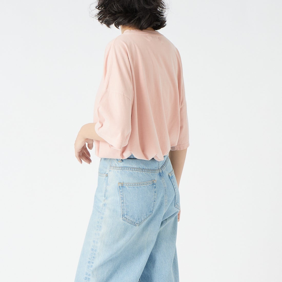 REMI RELIEF [レミレリーフ] 別注 SP加工ビッグプリントTシャツ WCATSTOCK [RN30389144-JF] L.PINK &&モデル身長：162cm 着用サイズ：F&&