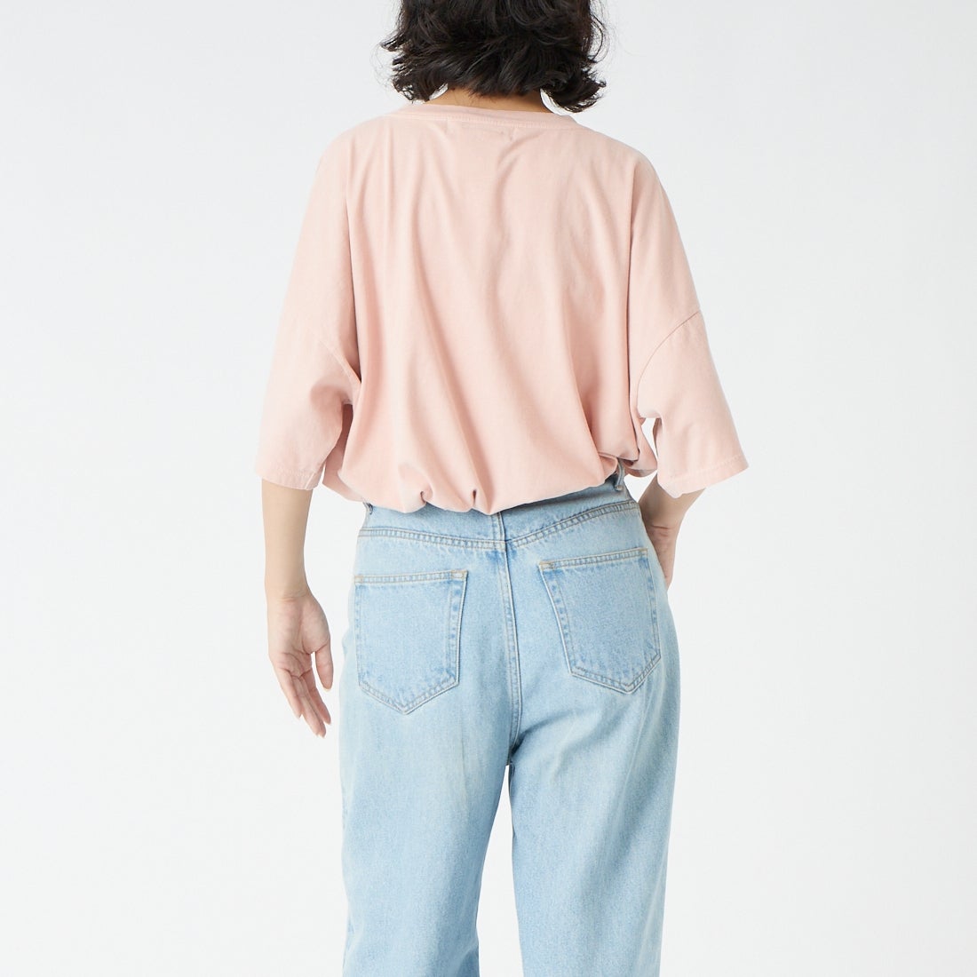 REMI RELIEF [レミレリーフ] 別注 SP加工ビッグプリントTシャツ WCATSTOCK [RN30389144-JF] L.PINK &&モデル身長：162cm 着用サイズ：F&&