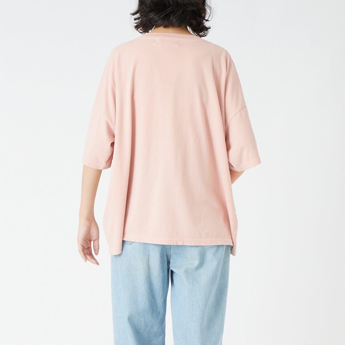 REMI RELIEF [レミレリーフ] 別注 SP加工ビッグプリントTシャツ WCATSTOCK [RN30389144-JF] L.PINK &&モデル身長：162cm 着用サイズ：F&&