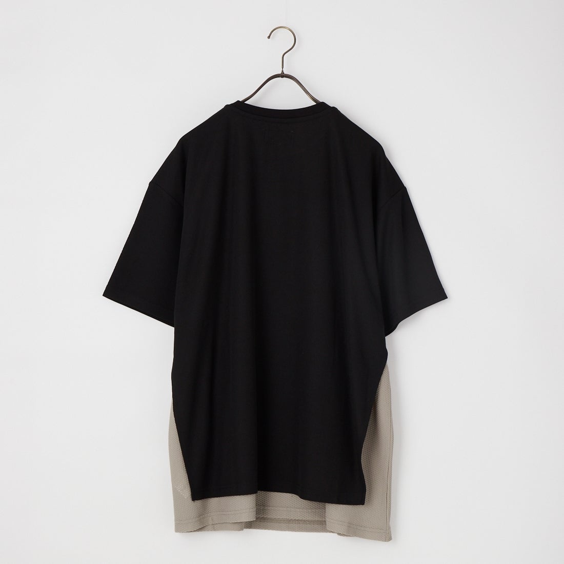 33Degrees [サーティスリーディグリーズ] レイヤードメッシュTシャツ [341062IN] BLACK