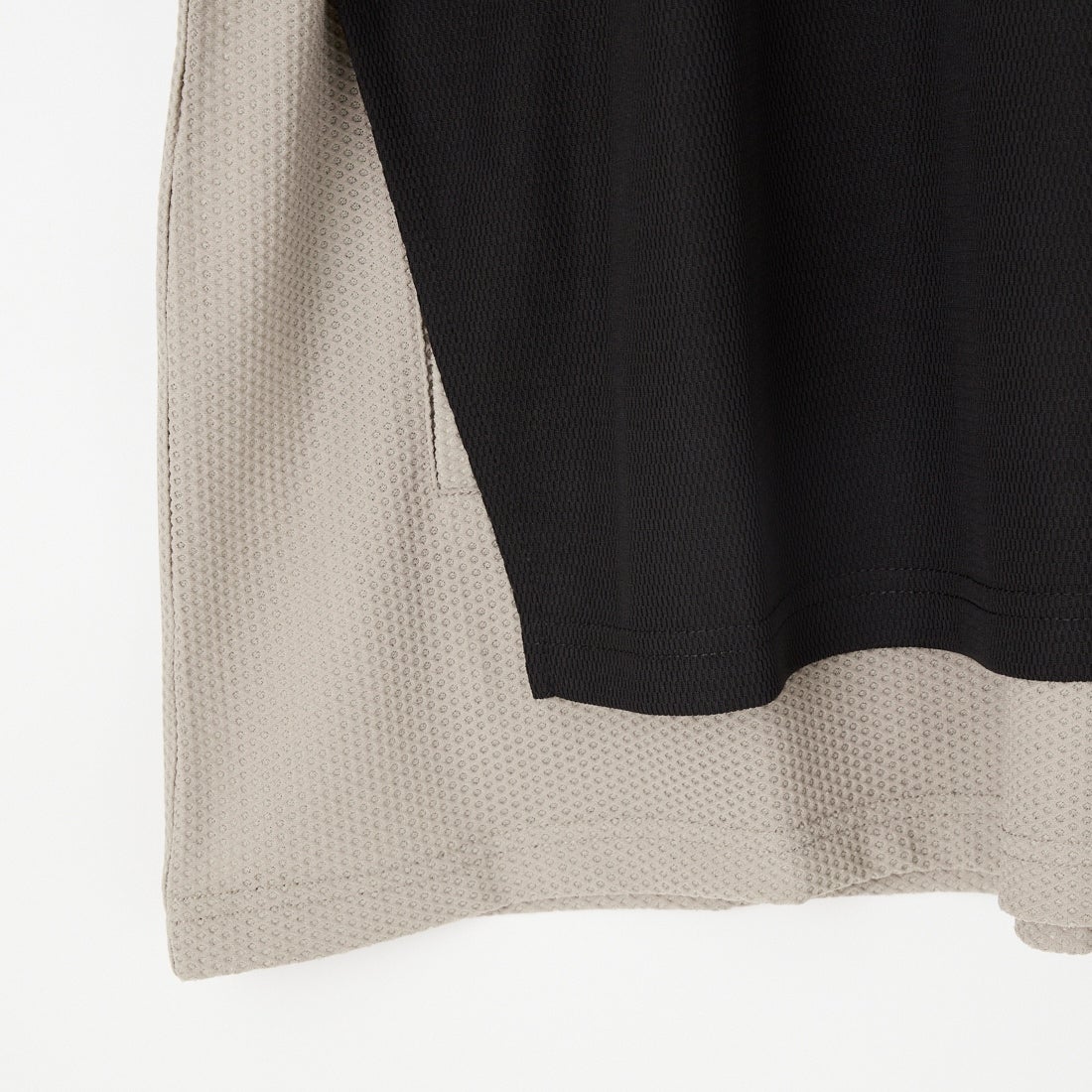 33Degrees [サーティスリーディグリーズ] レイヤードメッシュTシャツ [341062IN] BLACK