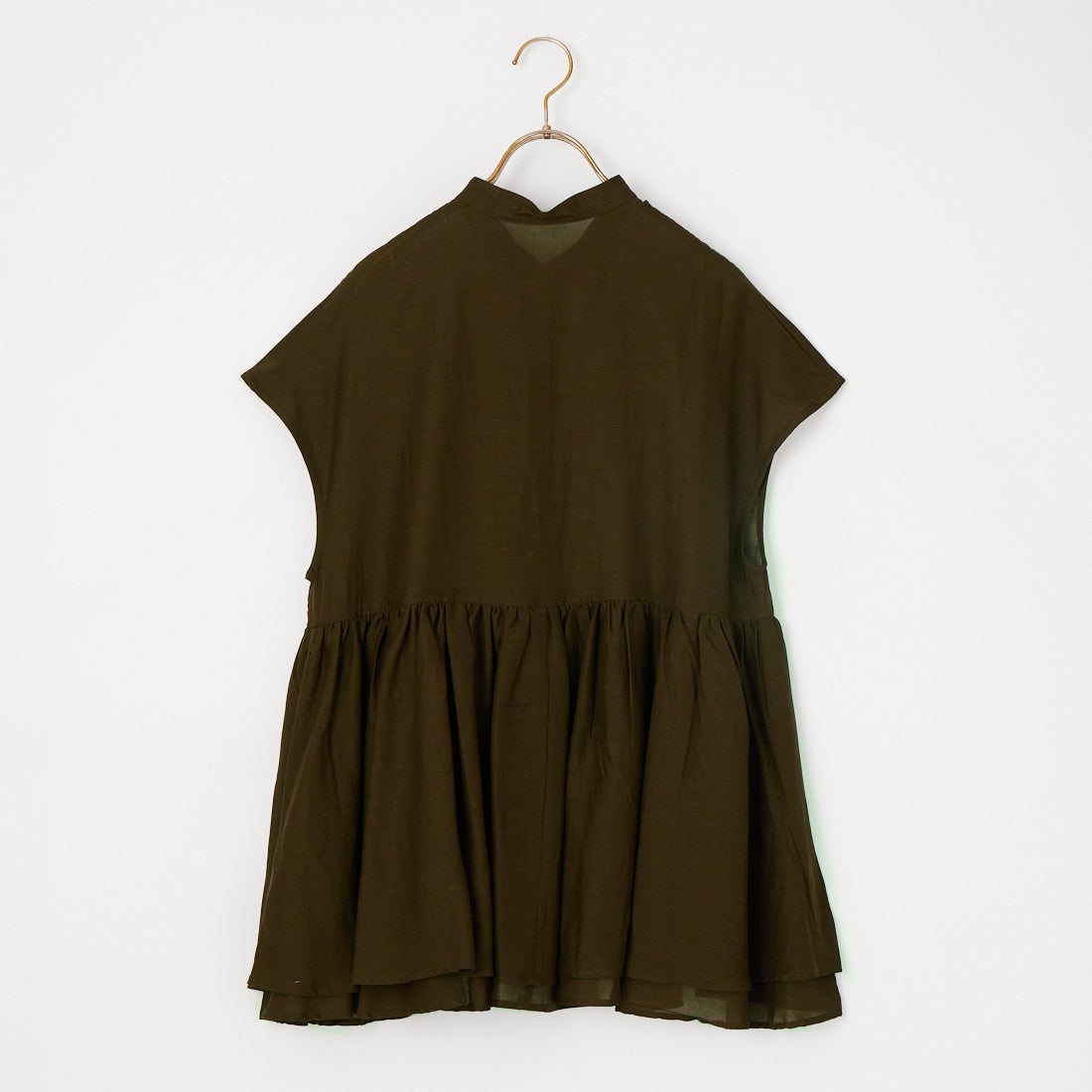 MICA&DEAL [マイカアンドディール] インドリネンギャザーフレンチスリーブブラウス [0126201163] BROWN