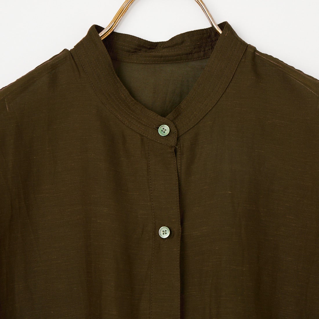 MICA&DEAL [マイカアンドディール] インドリネンギャザーフレンチスリーブブラウス [0126201163] BROWN