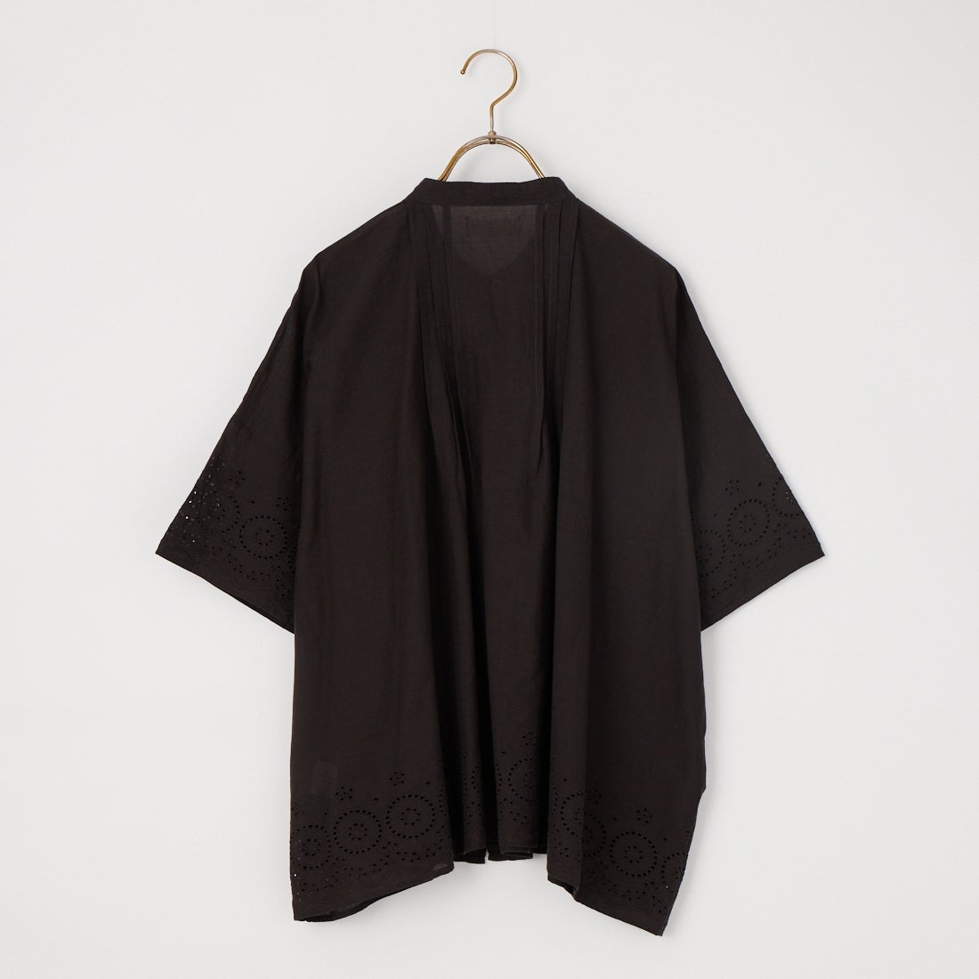 soil [ソイル] 80s コットンボイル カットワークレースバンドカラーシャツ [INSL26341] 9900 BLACK