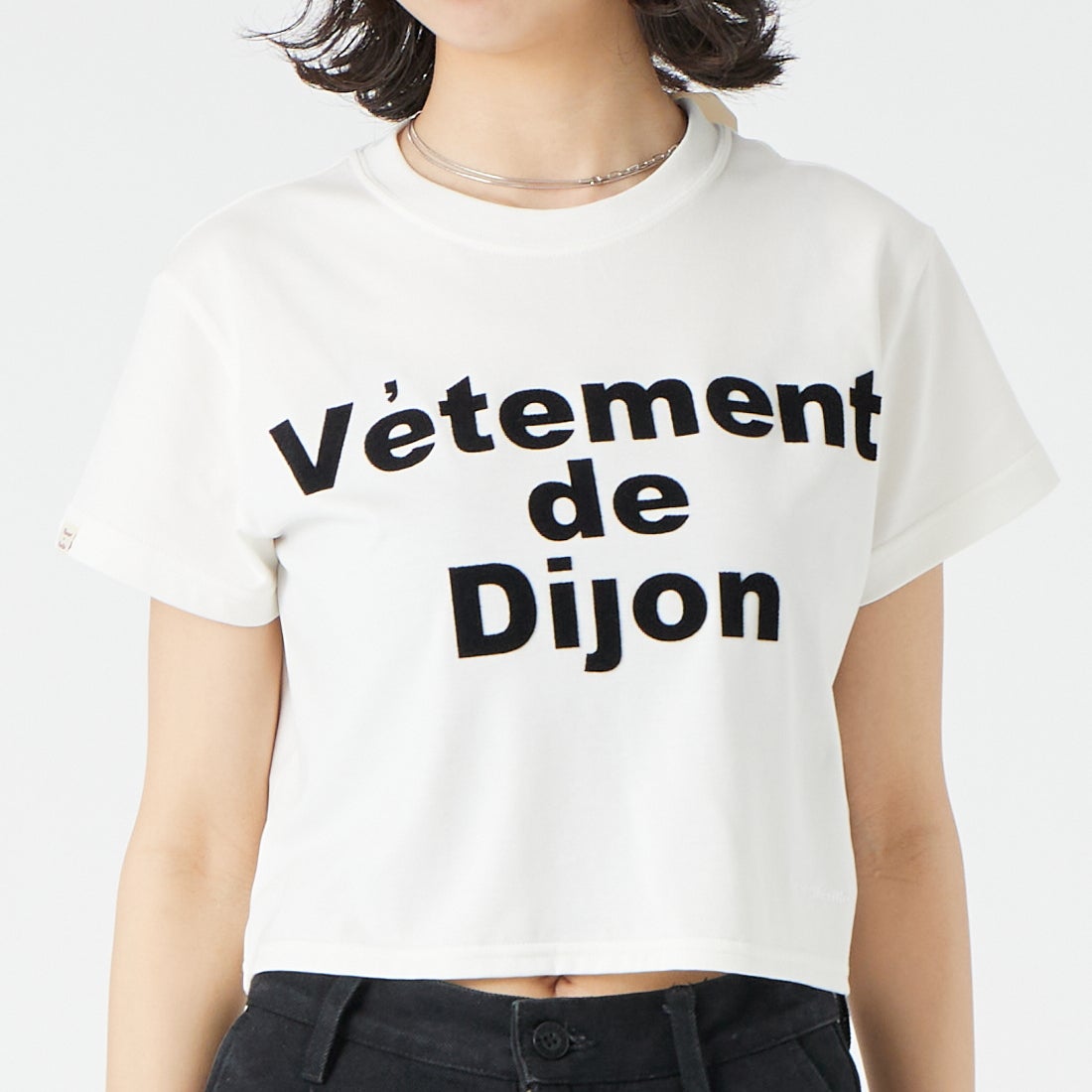 Vincent et Mireille [ヴァンソン エ ミレイユ] ショートスリーブプリントTシャツ [VM261CT00021] 01 WHITE &&モデル身長：162cm 着用サイズ：2&&
