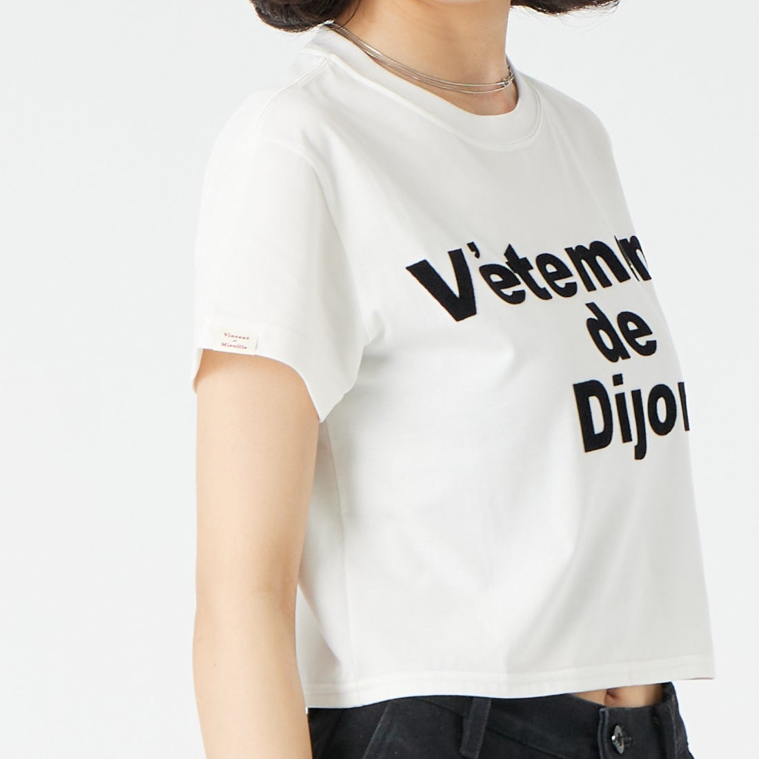 Vincent et Mireille [ヴァンソン エ ミレイユ] ショートスリーブプリントTシャツ [VM261CT00021] 01 WHITE &&モデル身長：162cm 着用サイズ：2&&