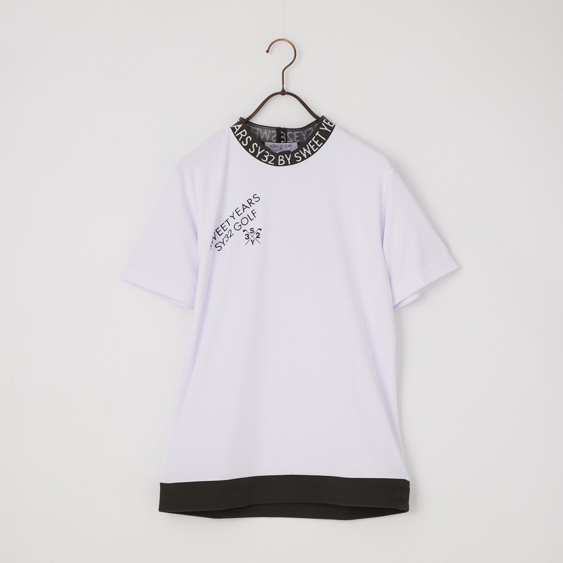 SY32 GOLF [エスワイサーティトゥ ゴルフ] ウェーブジャガードモックネックTシャツ [SYG-26S1-17] WHITE