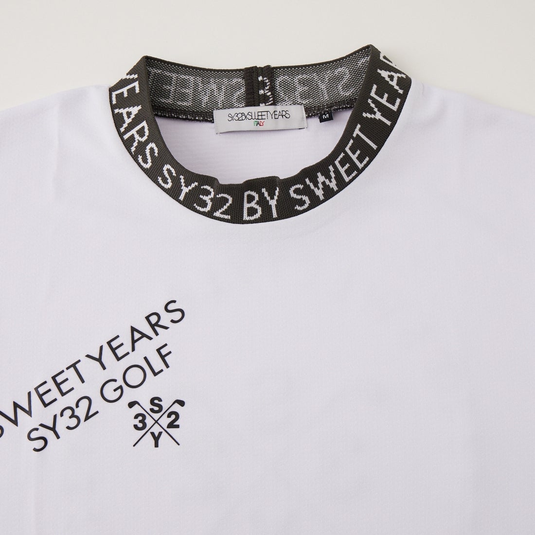 SY32 GOLF [エスワイサーティトゥ ゴルフ] ウェーブジャガードモックネックTシャツ [SYG-26S1-17] WHITE