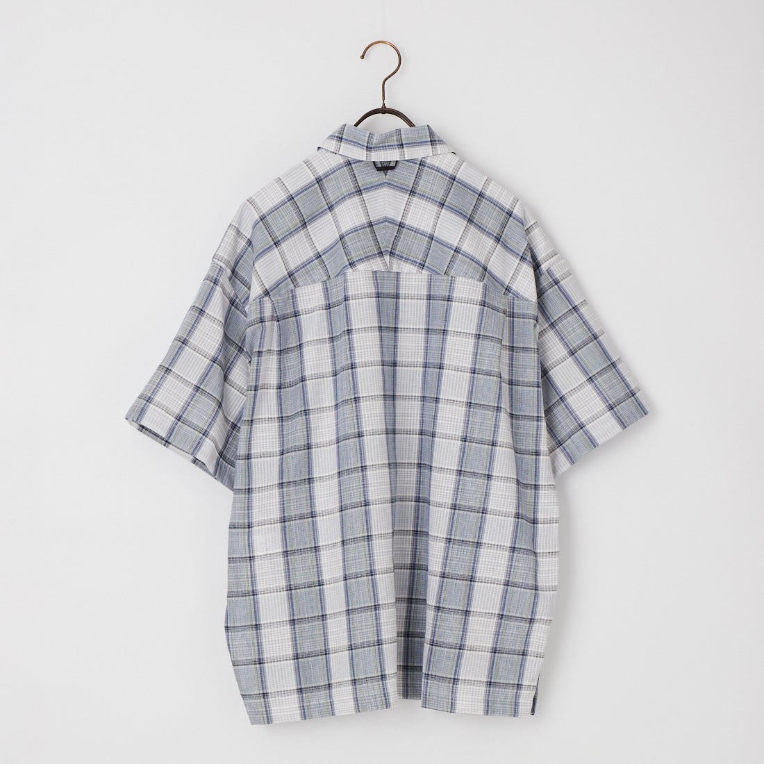 Name. [ネーム] コットンリネン チェックプルオーバーシャツ [NMSH-032] BLUE