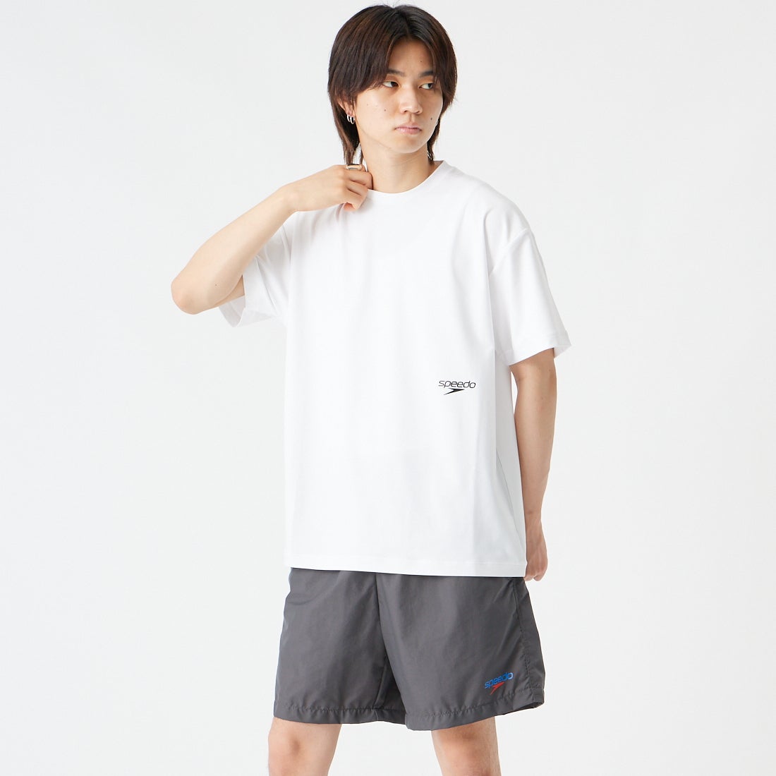 speedo [スピード] SPラッシュガードTシャツ [SL72620] W ﾎﾜｲﾄ &&モデル身長：177cm 着用サイズ：M&&