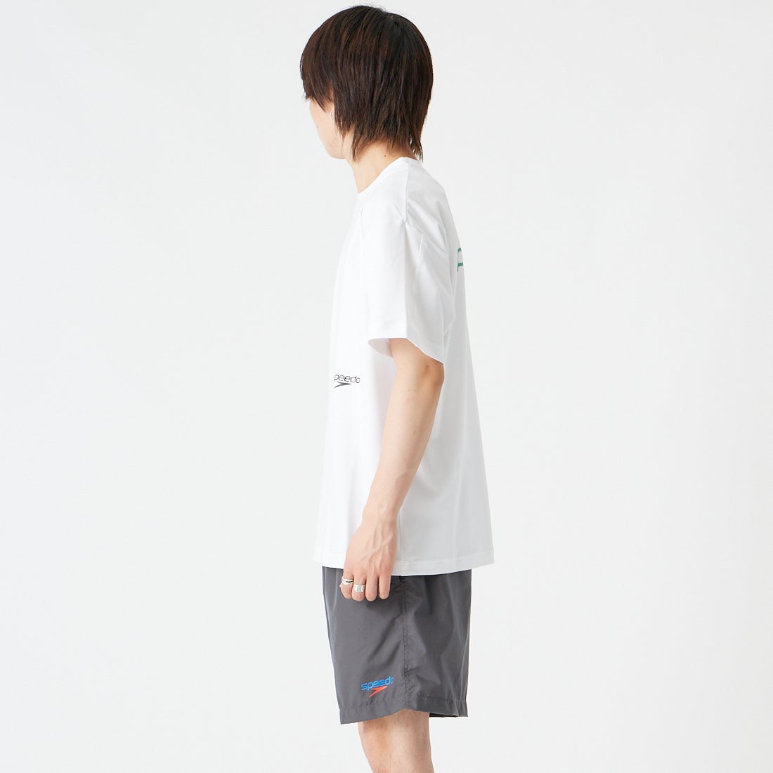 speedo [スピード] SPラッシュガードTシャツ [SL72620] W ﾎﾜｲﾄ &&モデル身長：177cm 着用サイズ：M&&