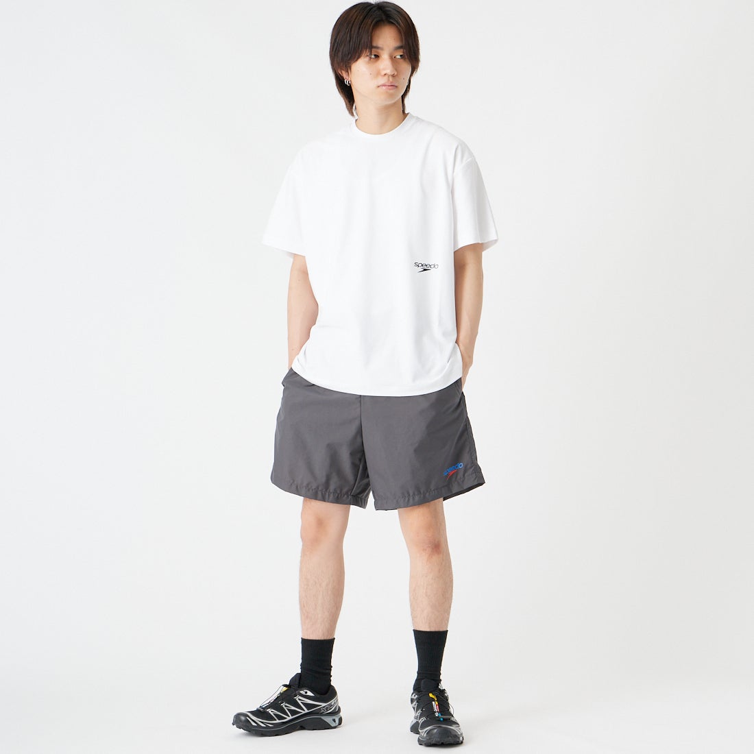 speedo [スピード] SPラッシュガードTシャツ [SL72620] W ﾎﾜｲﾄ &&モデル身長：177cm 着用サイズ：M&&