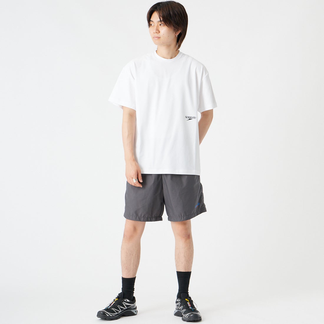 speedo [スピード] SPラッシュガードTシャツ [SL72620] W ﾎﾜｲﾄ &&モデル身長：177cm 着用サイズ：M&&
