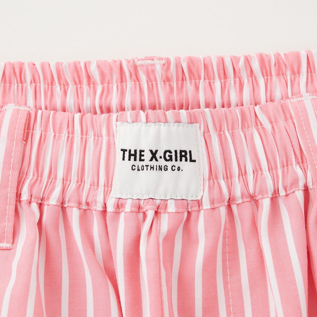 X-girl [エックスガール] ストライプラインストーンショーツ [105262031007] PINK