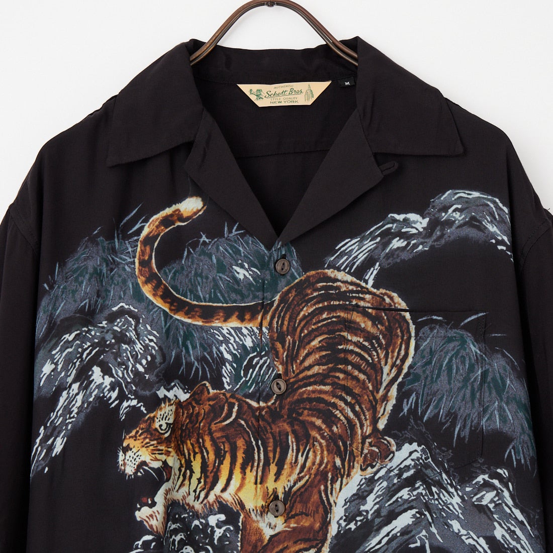 Schott [ショット] タイガーレーヨンシャツ [7826123006] 010 BLACK