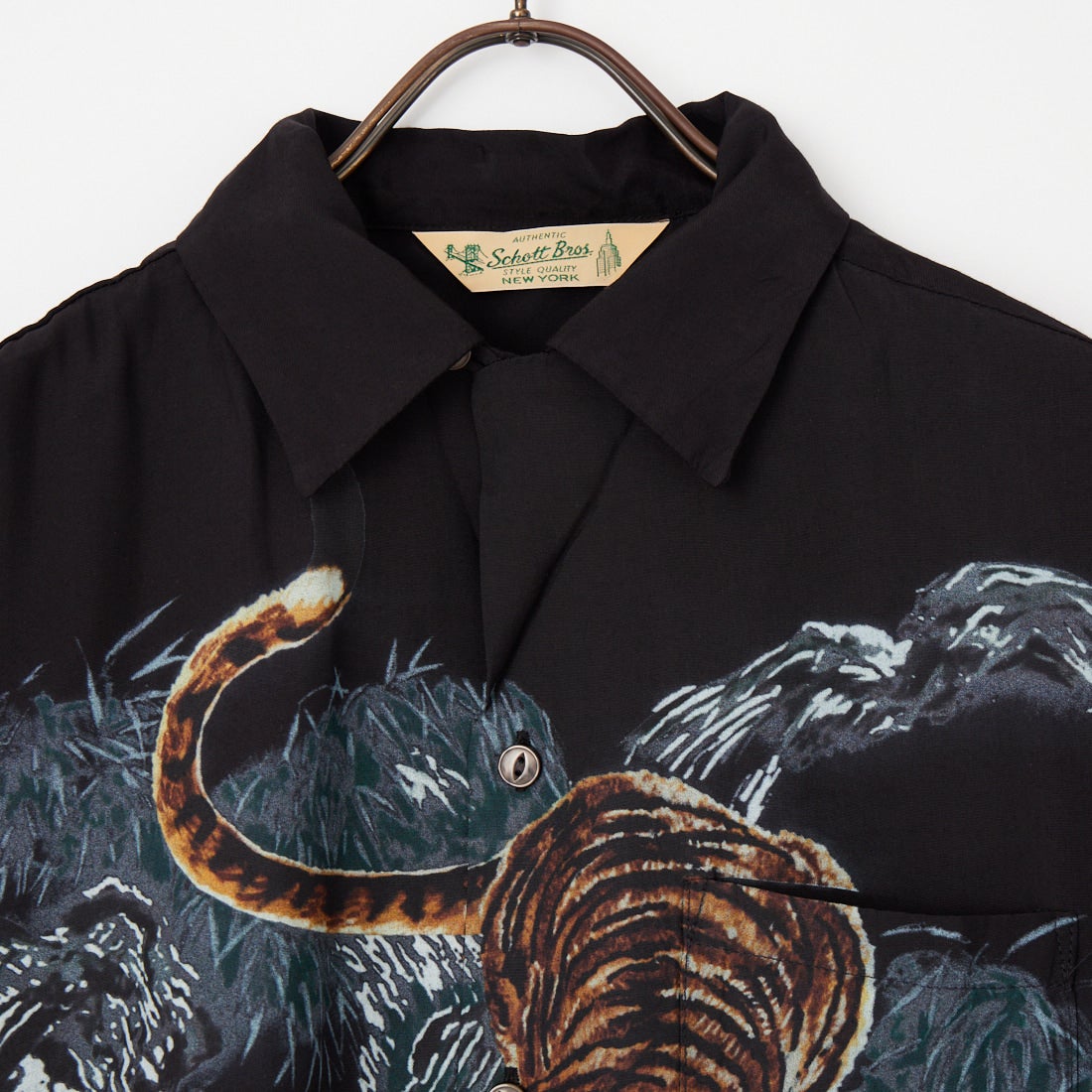 Schott [ショット] タイガーレーヨンシャツ [7826123006] 010 BLACK