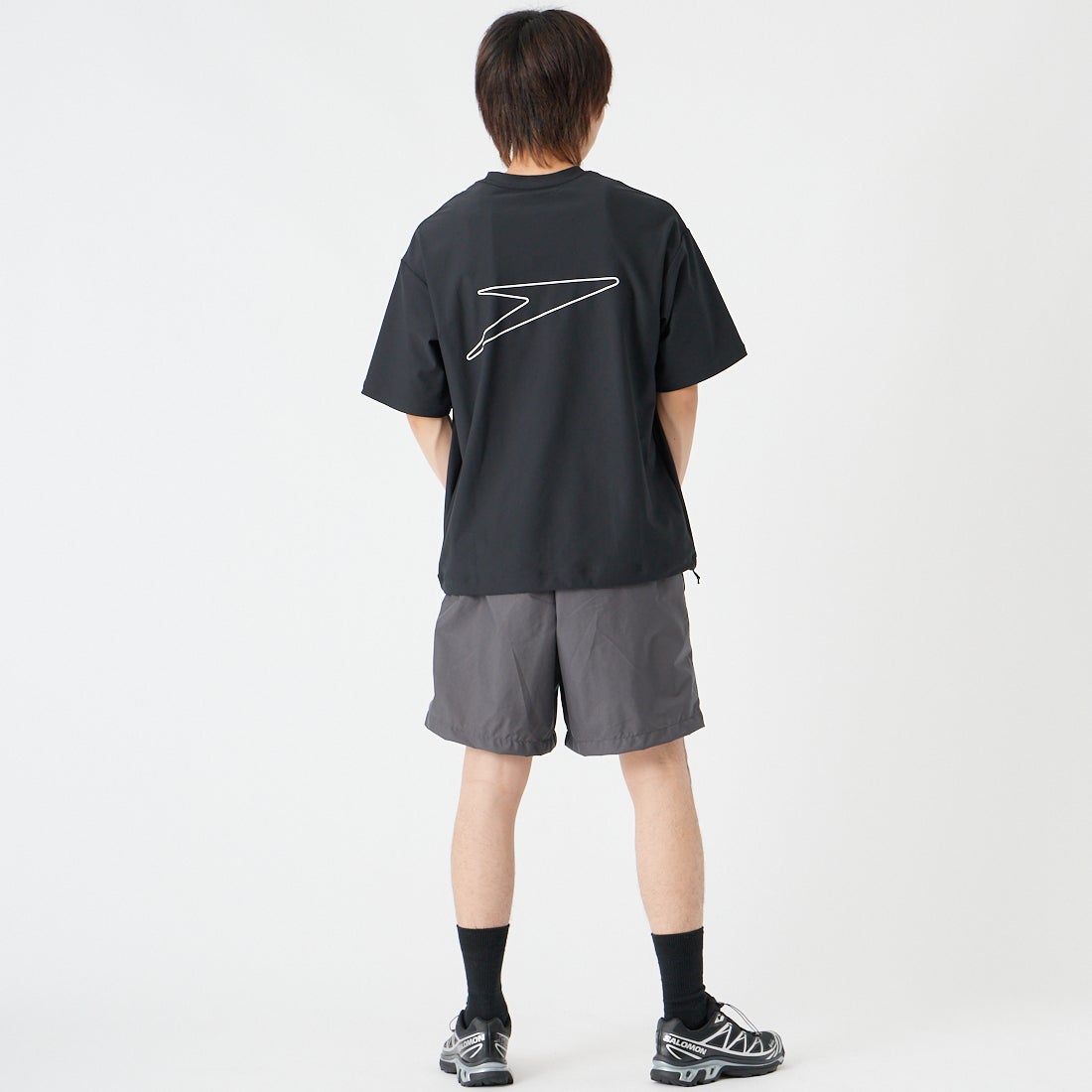 speedo [スピード] ステイフィットラッシュコードTシャツ [SF72332] K ﾌﾞﾗｯｸ &&モデル身長：177cm 着用サイズ：M&&