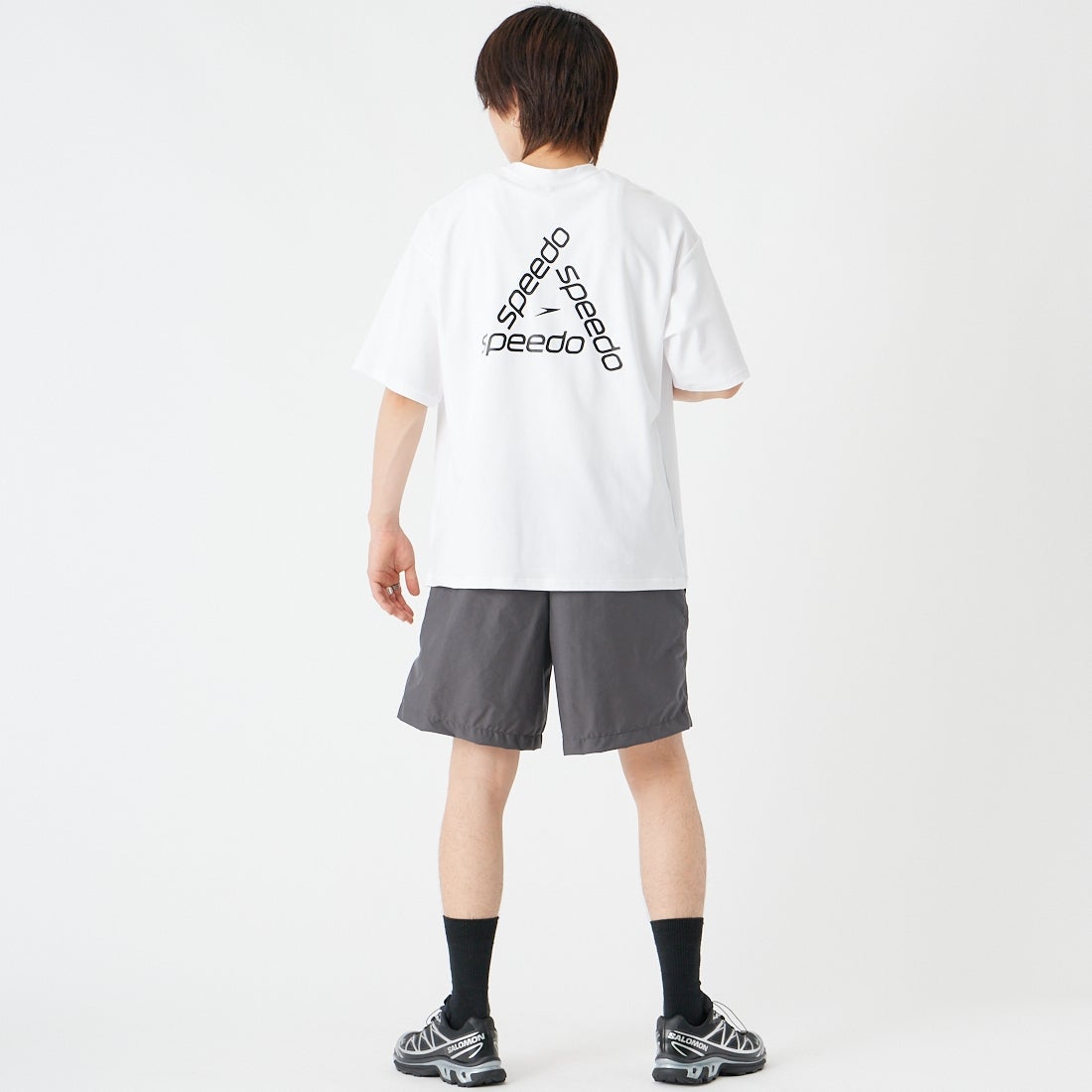 speedo [スピード] ラッシュTシャツ 60D [SF72580] W ﾎﾜｲﾄ &&モデル身長：177cm 着用サイズ：M&&