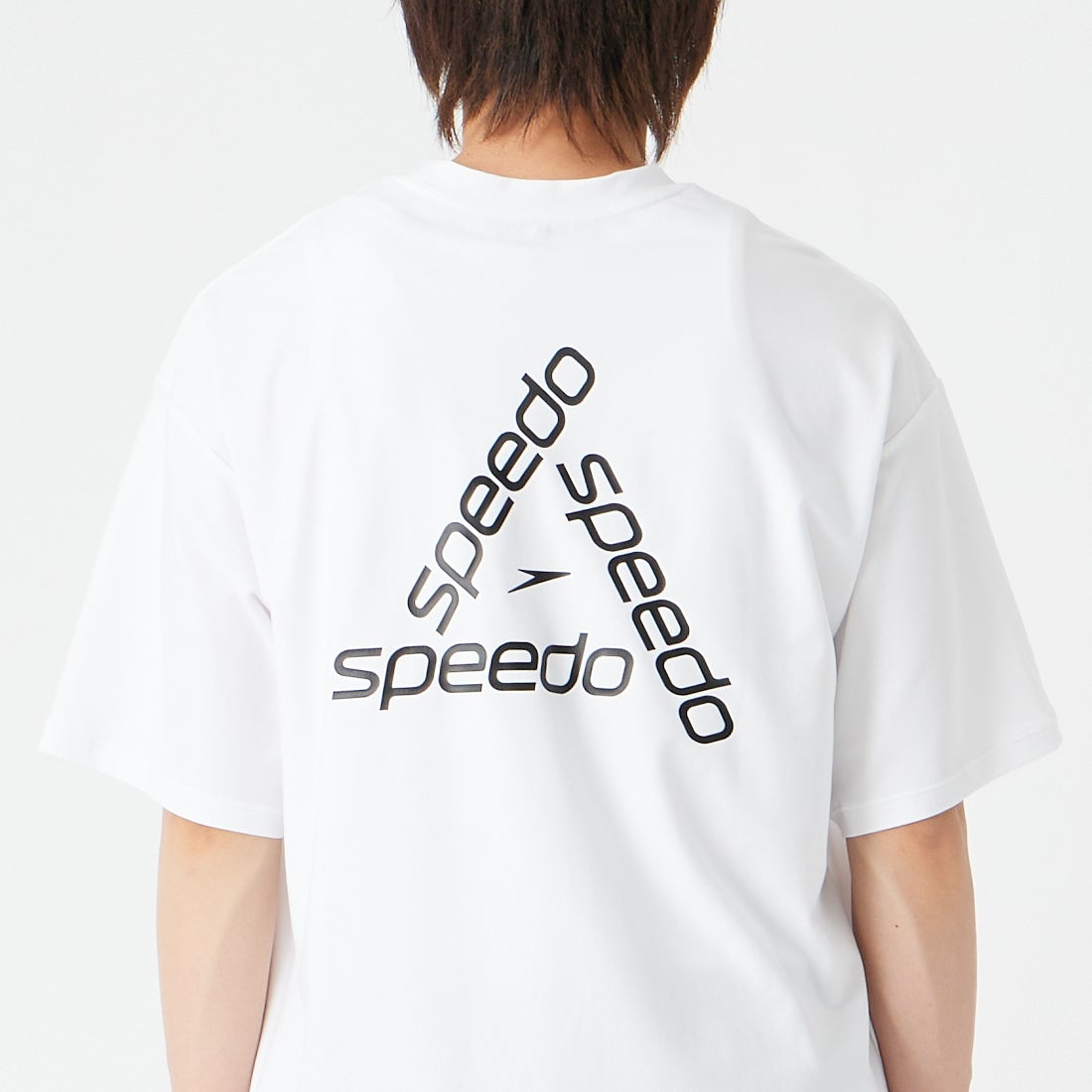 speedo [スピード] ラッシュTシャツ 60D [SF72580] W ﾎﾜｲﾄ &&モデル身長：177cm 着用サイズ：M&&