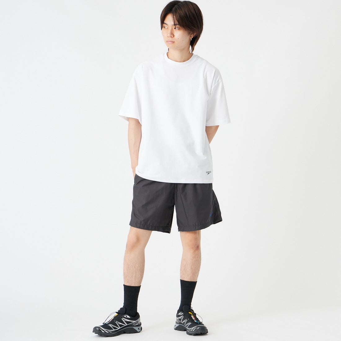speedo [スピード] SPショーツ [SL42620] CH ﾁｬｺｰﾙｸﾞ &&モデル身長：177cm 着用サイズ：M&&