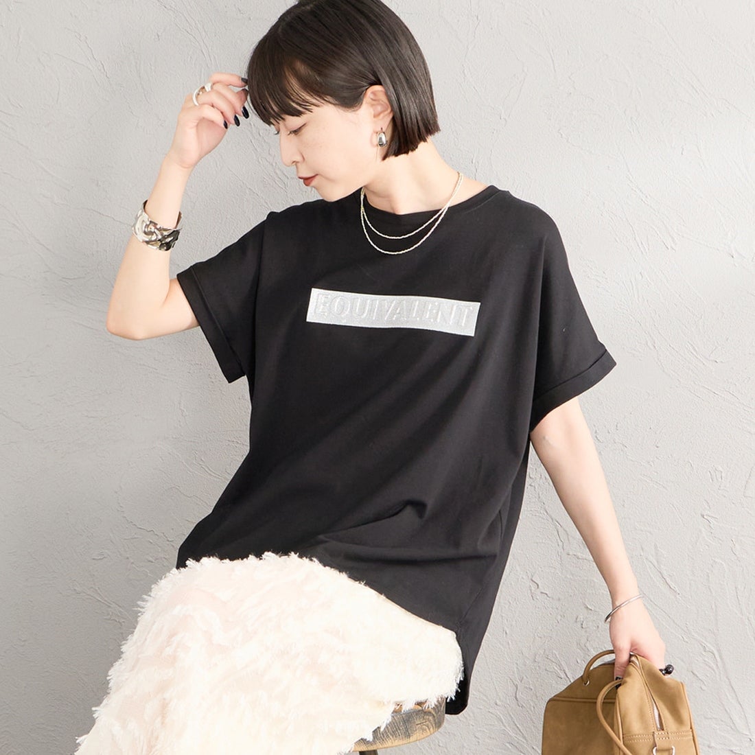 09 BLACK&&モデル身長：150cm 着用サイズ：F&&