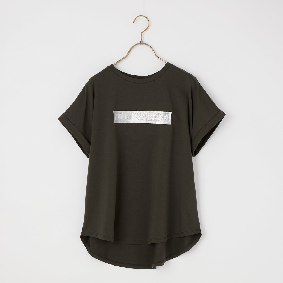 Maison de L'allure [メゾン ドゥ ラリュール] エンボスラメロゴプリントTシャツ [M26322011] 08 CHARCOA