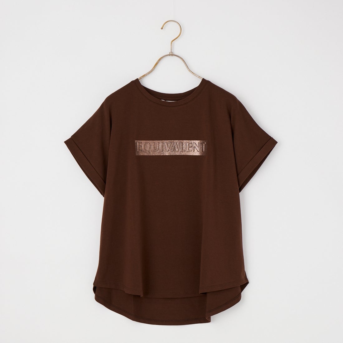Maison de L'allure [メゾン ドゥ ラリュール] エンボスラメロゴプリントTシャツ [M26322011] 28 BROWN