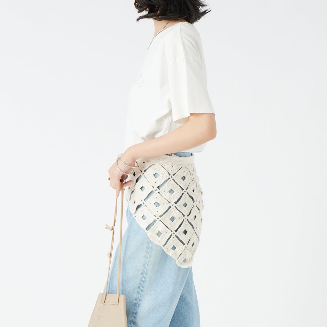 Maison de L'allure [メゾン ドゥ ラリュール] ピグメントホットフィットロゴTシャツ [M26322012] 02 OFF &&モデル身長：162cm 着用サイズ：F&&