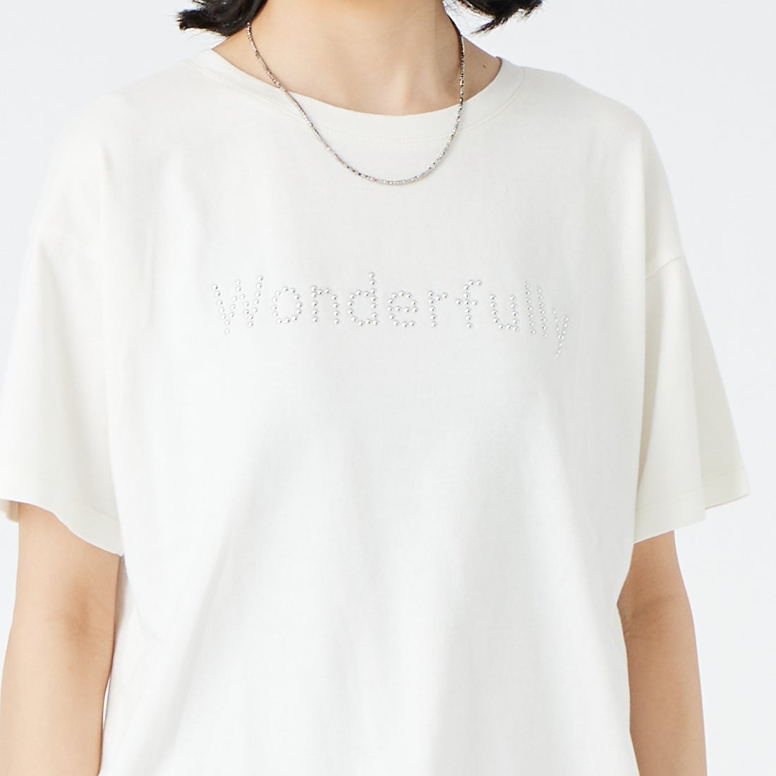 Maison de L'allure [メゾン ドゥ ラリュール] ピグメントホットフィットロゴTシャツ [M26322012] 02 OFF &&モデル身長：162cm 着用サイズ：F&&