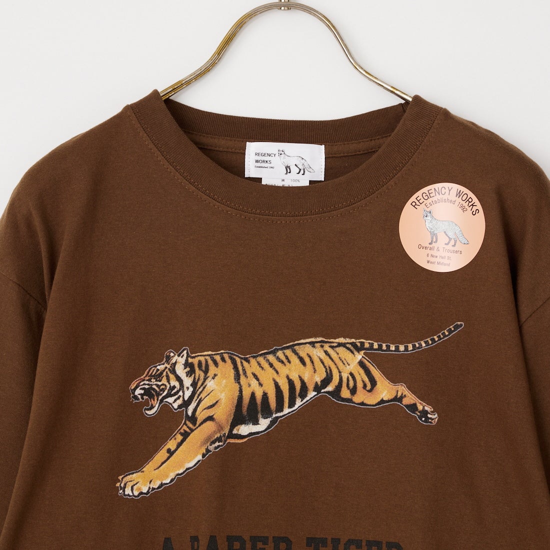 REGENCY WORKS [リージェンシーワークス] TIGER クルーネックTシャツ [500101A-6] DARK BROWN