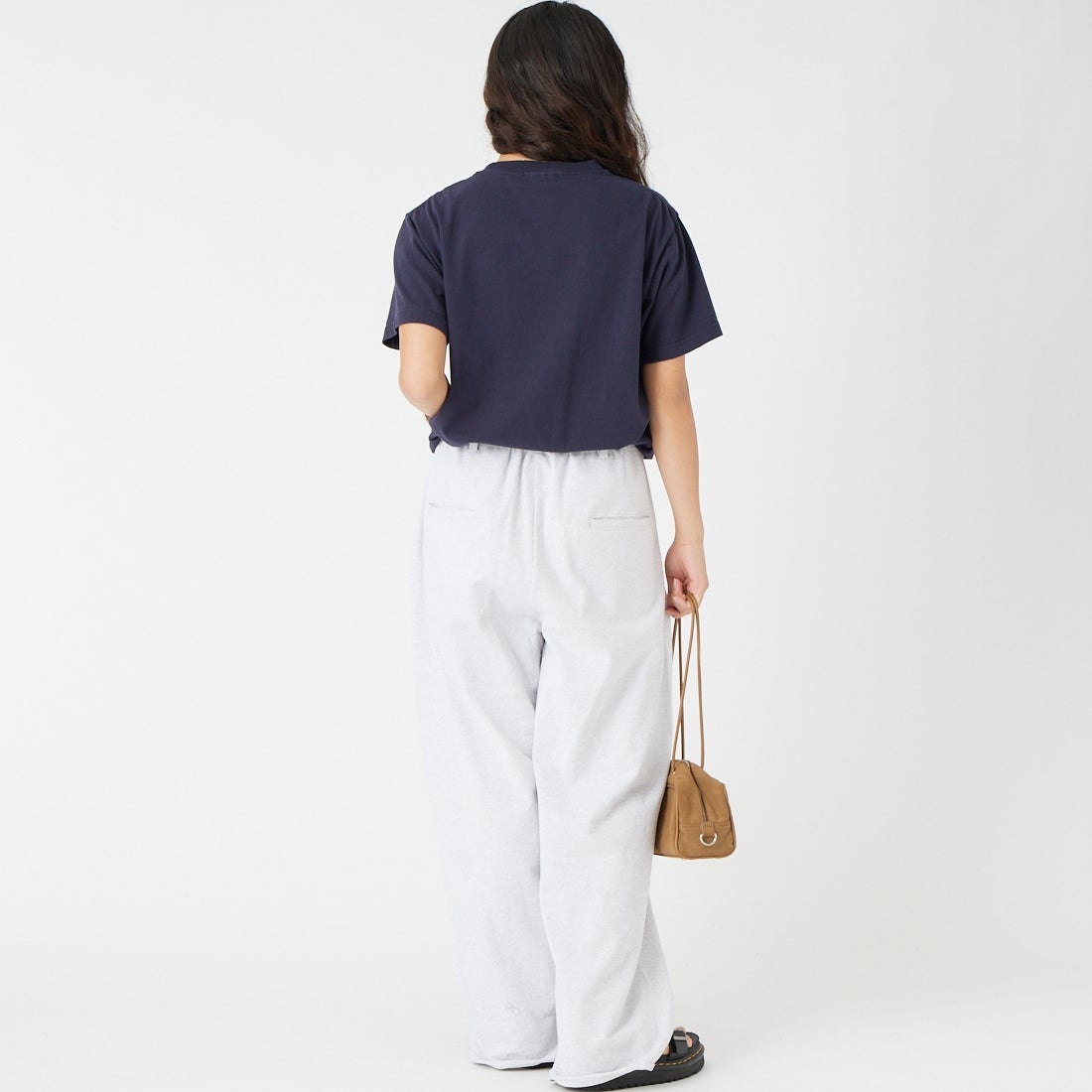 REGENCY WORKS [リージェンシーワークス] LONDON クルーネックTシャツ [500101C-5W] NVY/RED PT &&モデル身長：162cm 着用サイズ：M&&