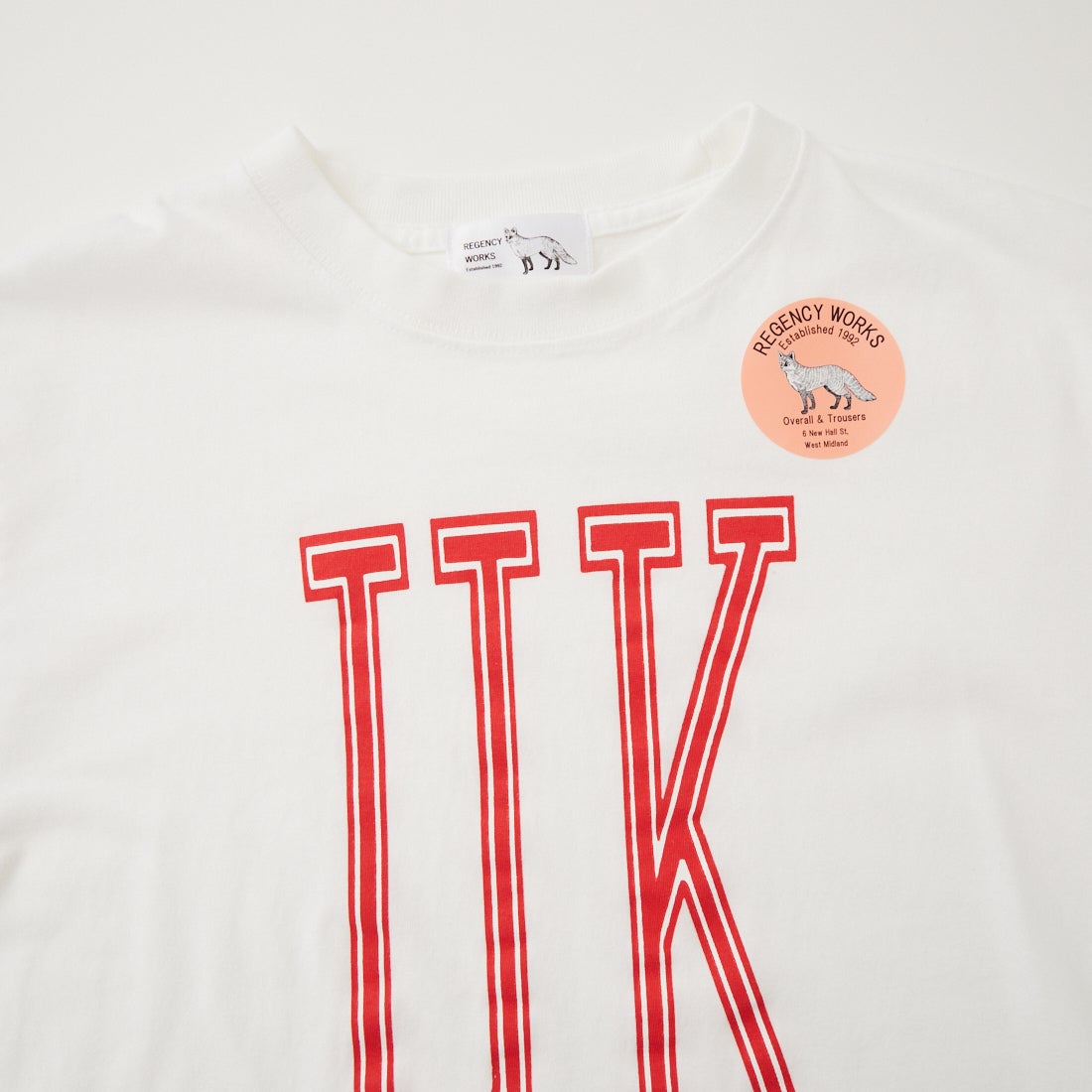 REGENCY WORKS [リージェンシーワークス] UK クルーネックTシャツ [500101C-6W] WHT/RED PT