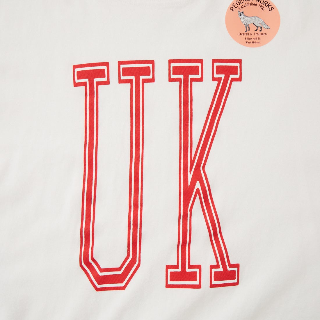 REGENCY WORKS [リージェンシーワークス] UK クルーネックTシャツ [500101C-6W] WHT/RED PT
