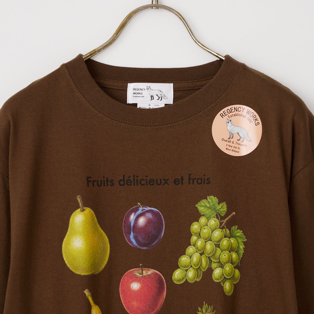 REGENCY WORKS [リージェンシーワークス] FRUIT クルーネックTシャツ [500101F-1] DARK BROWN