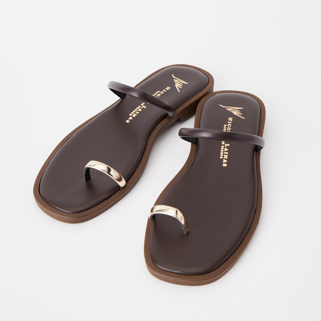 NICOLAS LAINAS [ニコラス ライナス] トングフラットサンダル [C13LT] GOLD/BROWN