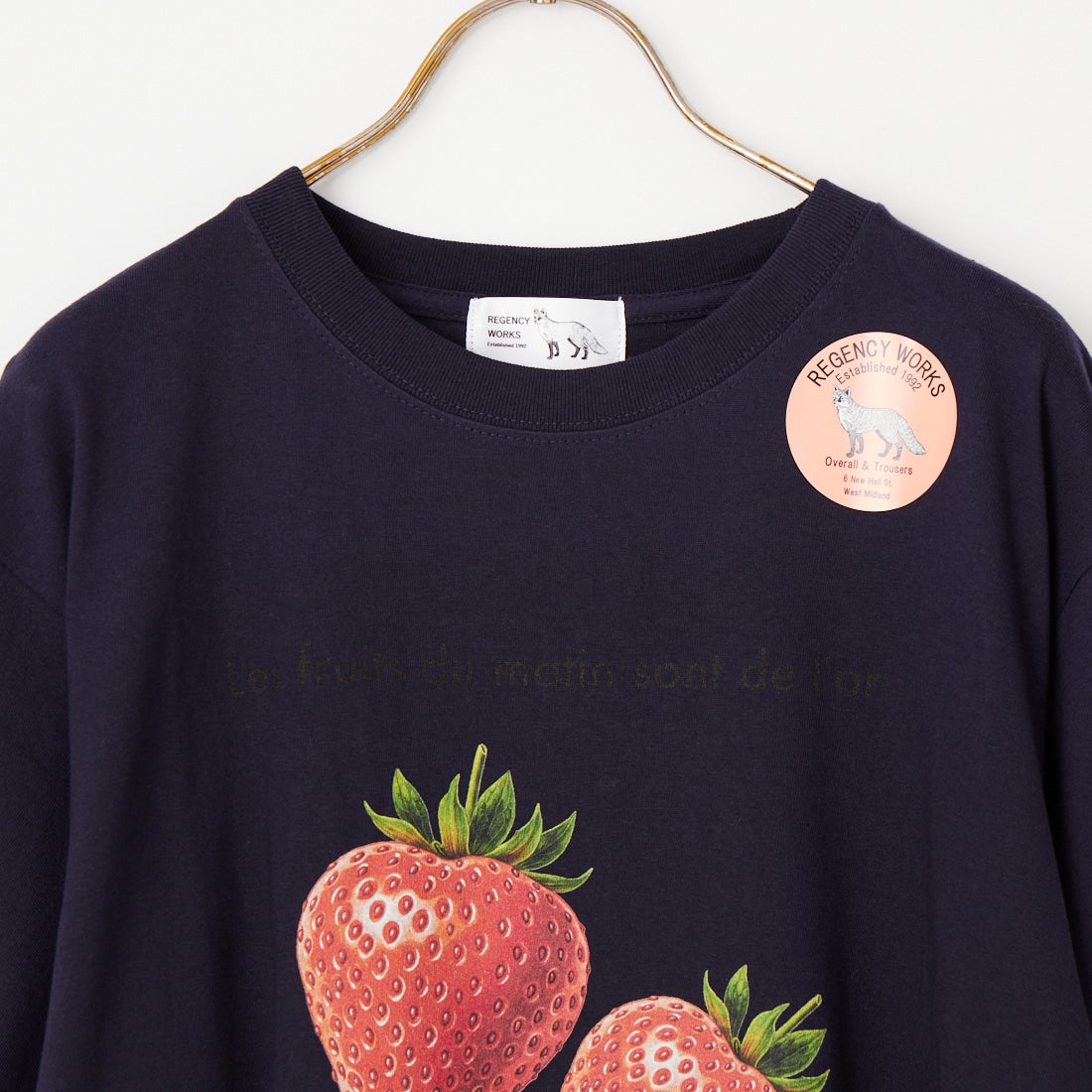 REGENCY WORKS [リージェンシーワークス] STRAWBERRY クルーネックTシャツ [500101F-2] NAVY