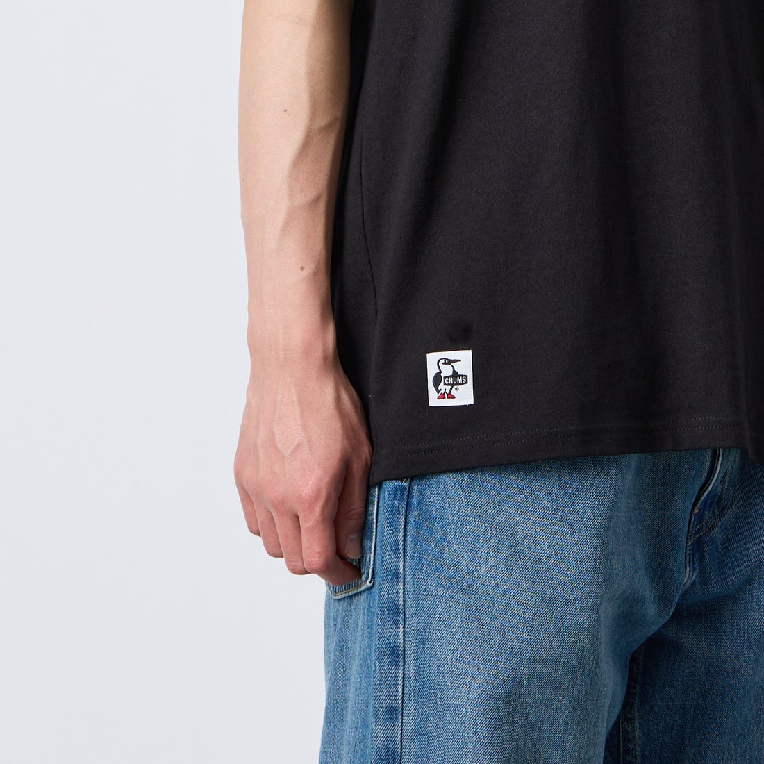 CHUMS [チャムス] アイムアブービーバードポケットTシャツ [CH01-2750] K001 BLACK &&モデル身長：177cm 着用サイズ：XL&&