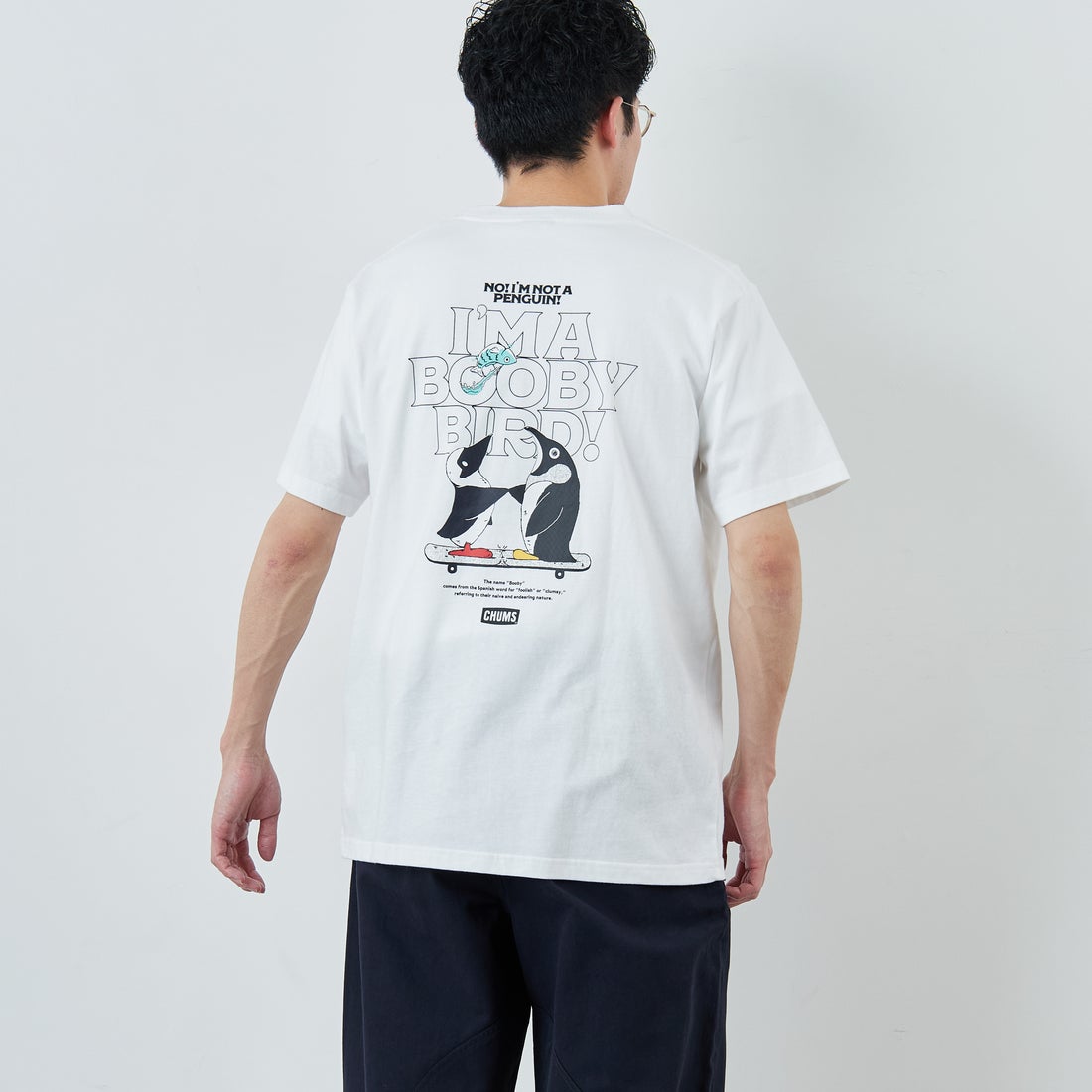 CHUMS [チャムス] アイムアブービーバードポケットTシャツ [CH01-2750] W001 WHITE &&モデル身長：168cm 着用サイズ：L&&