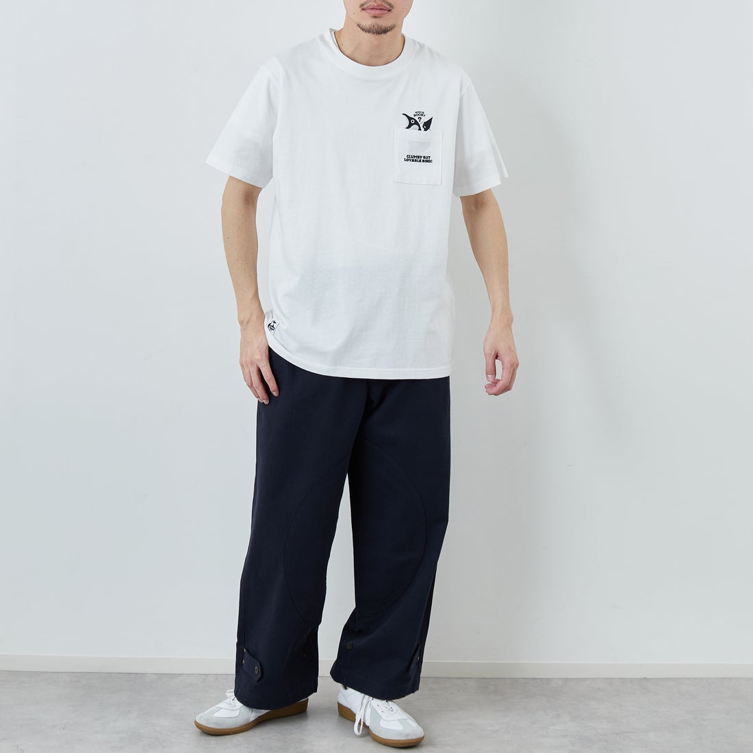 CHUMS [チャムス] アイムアブービーバードポケットTシャツ [CH01-2750] W001 WHITE &&モデル身長：168cm 着用サイズ：L&&