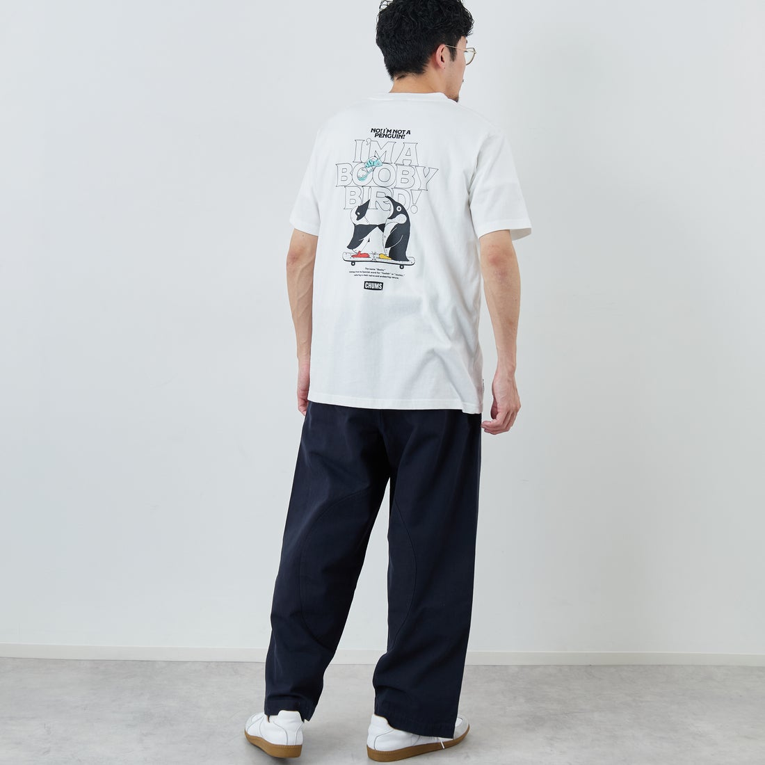 CHUMS [チャムス] アイムアブービーバードポケットTシャツ [CH01-2750] W001 WHITE &&モデル身長：168cm 着用サイズ：L&&