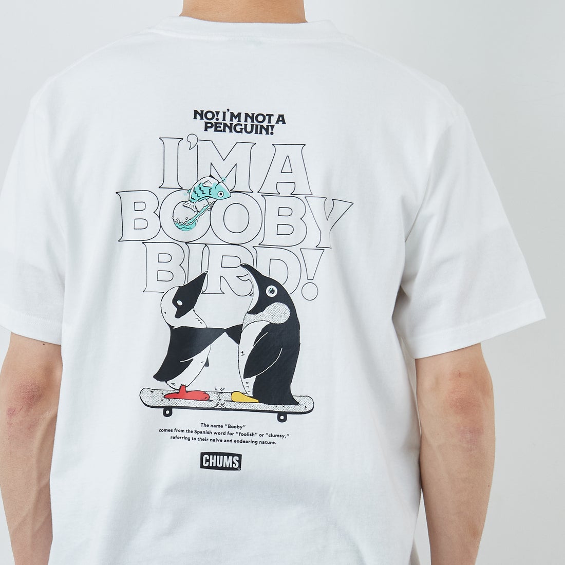 CHUMS [チャムス] アイムアブービーバードポケットTシャツ [CH01-2750] W001 WHITE &&モデル身長：168cm 着用サイズ：L&&