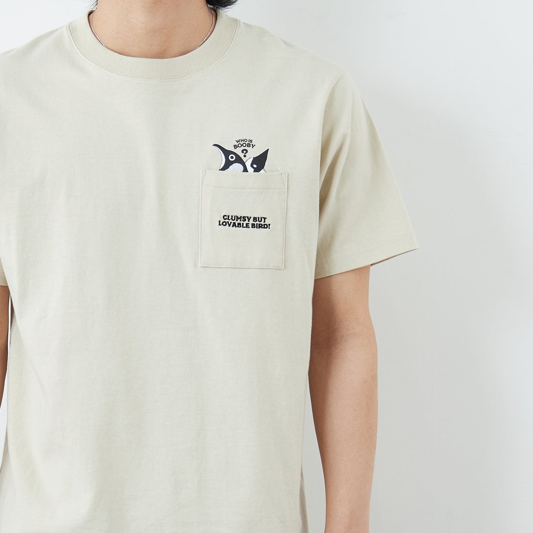 CHUMS [チャムス] アイムアブービーバードポケットTシャツ [CH01-2750] G057 GREIG &&モデル身長：179cm 着用サイズ：L&&