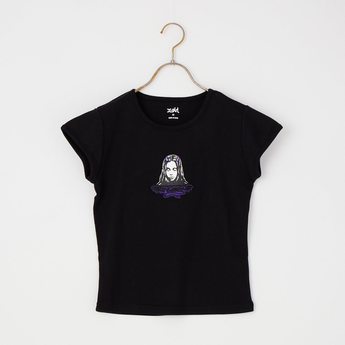 X-girl [エックスガール] デビルフェイス ショートスリーブベビーTシャツ [105262011017] BLACK