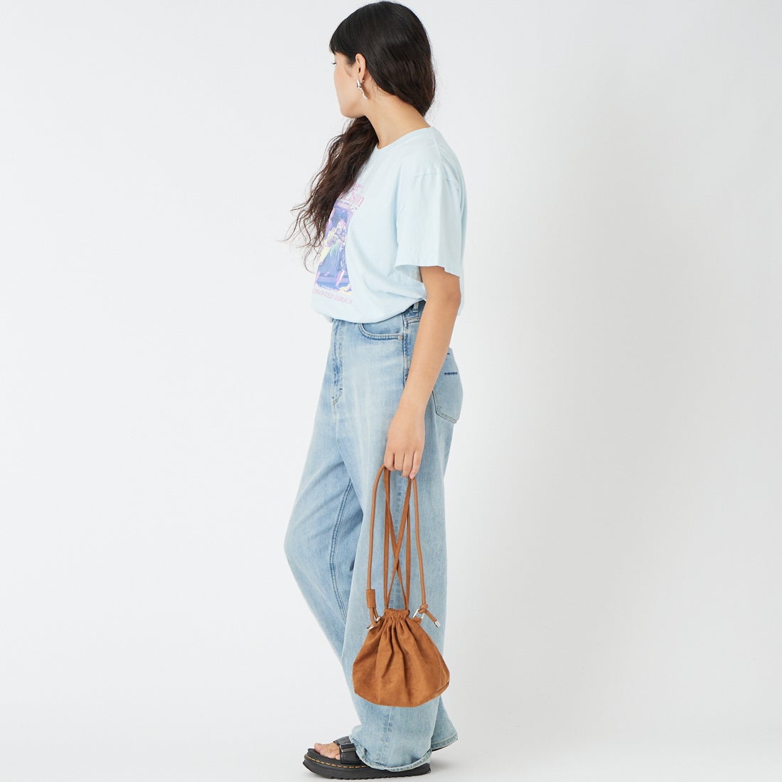 GOOD ROCK SPEED [グッドロックスピード] LIFE PC フォトプリントTシャツ [26LFE012W] LT.BLUE &&モデル身長：162cm 着用サイズ：F&&