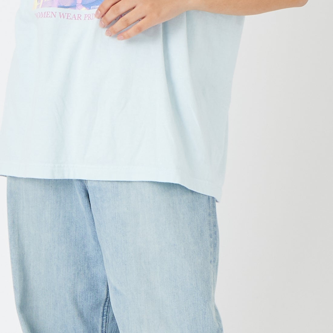 GOOD ROCK SPEED [グッドロックスピード] LIFE PC フォトプリントTシャツ [26LFE012W] LT.BLUE &&モデル身長：162cm 着用サイズ：F&&
