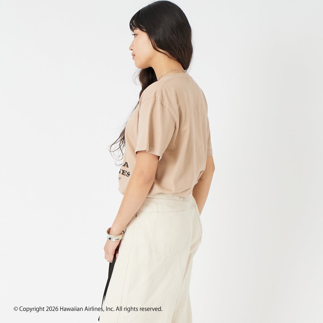 GOOD ROCK SPEED [グッドロックスピード] HERITAGE COLLECTION 1956 プリントTシャツ [26HWA004W] LT.BEIGE &&モデル身長：162cm 着用サイズ：F&&