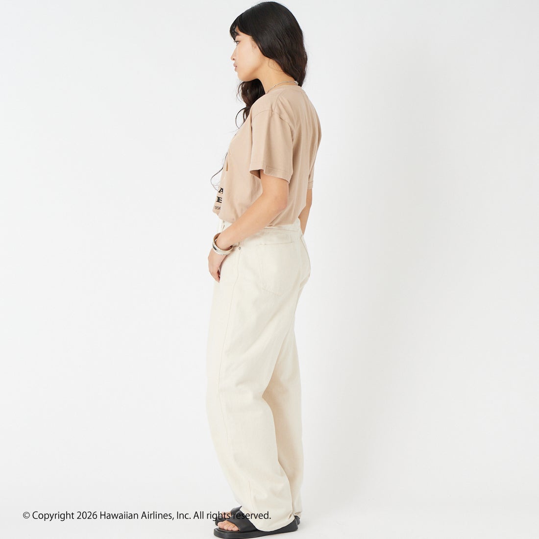 GOOD ROCK SPEED [グッドロックスピード] HERITAGE COLLECTION 1956 プリントTシャツ [26HWA004W] LT.BEIGE &&モデル身長：162cm 着用サイズ：F&&